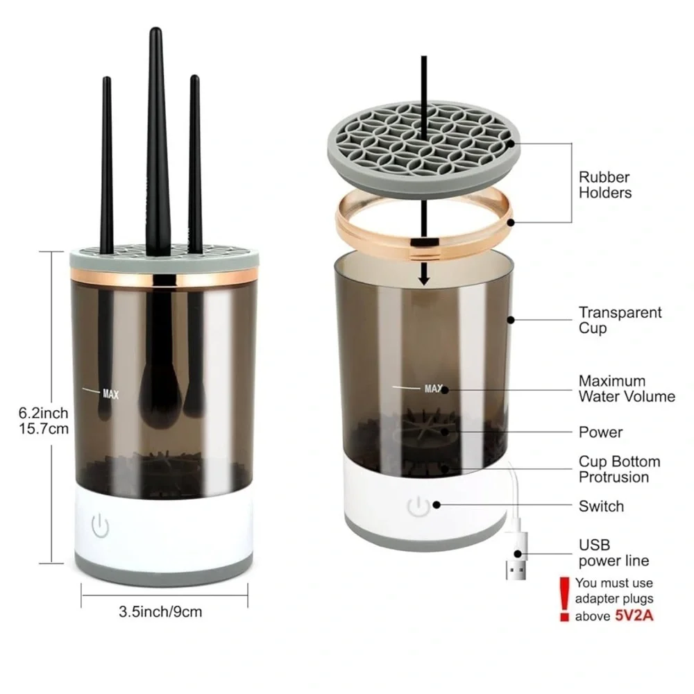 Electric Makeup Brush Cleaner machine plug and wash